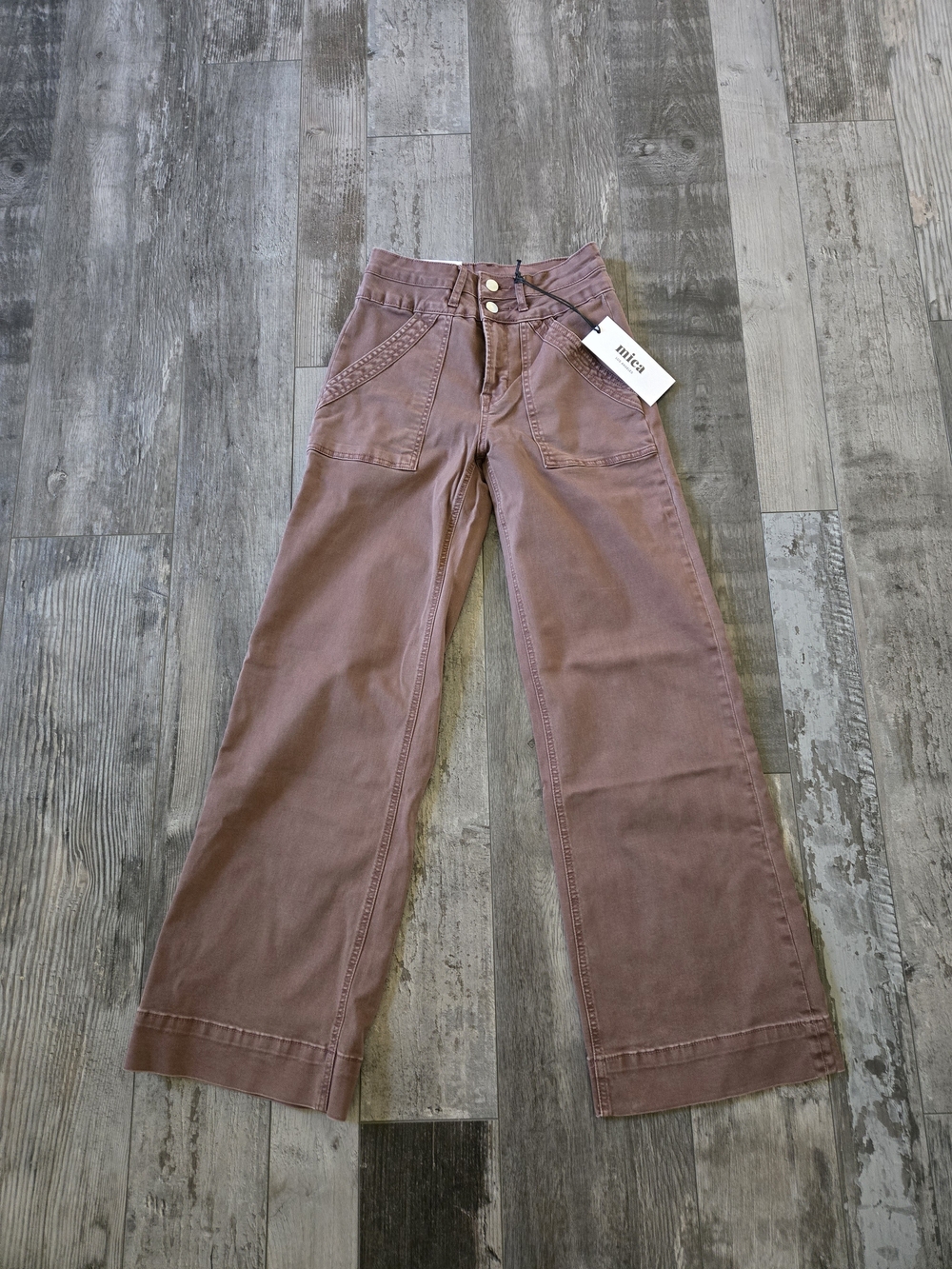 High-Rise Wide-Leg Jeans in Mauve
